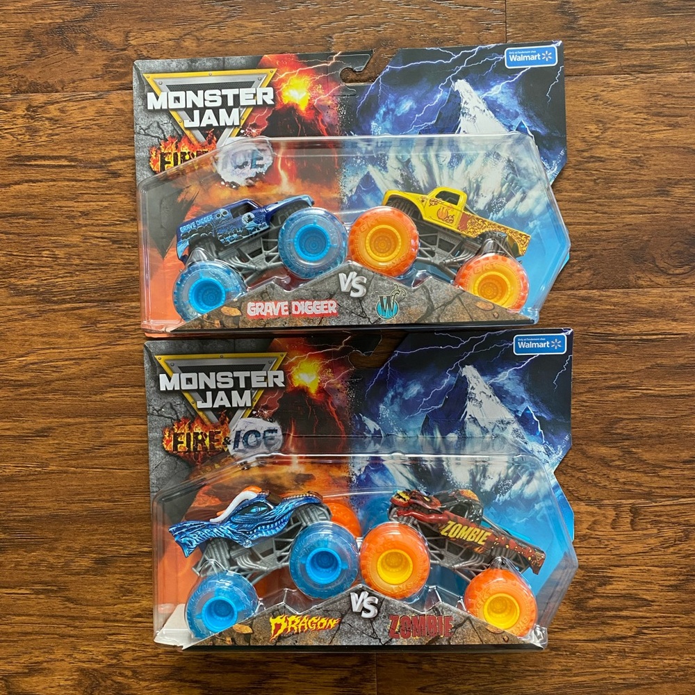 Monster Jam Fire and Ice Monster Truck Set
